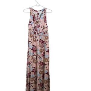 Japna Floral Maxi Dress Boho Feminine Size Small Bloomcore Smocked Back New